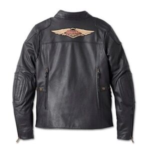 Harley Davidson 120th Anniversary Nostalgia Triple Vent Leather Jacket L…